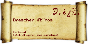 Drescher Ámos névjegykártya